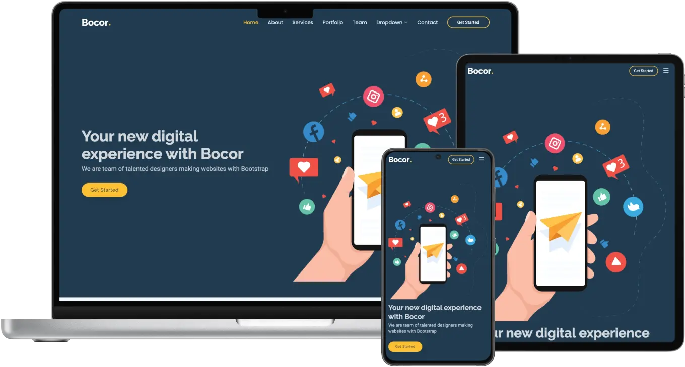 Bocor - Bootstrap template with nice animation