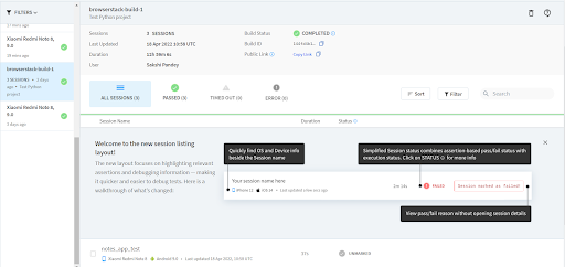 Running Appium Python test on BrowserStack App Automate Running Appium Python test on BrowserStack App Automate