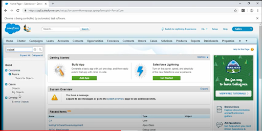 Salesforce Testing Example Salesforce Testing Example