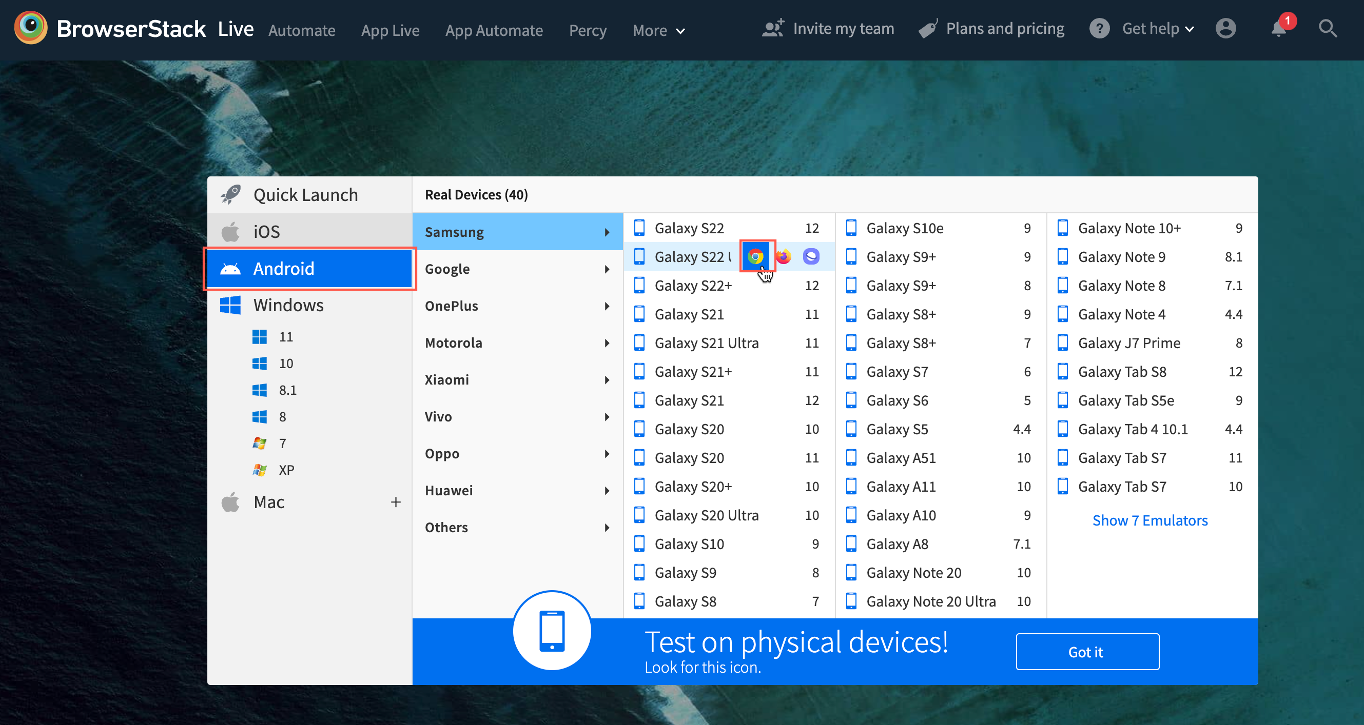 Interactive Chrome Debugging on Real Mobile Devices using BrowserStack Interactive Chrome Debugging on Real Mobile Devices using BrowserStack