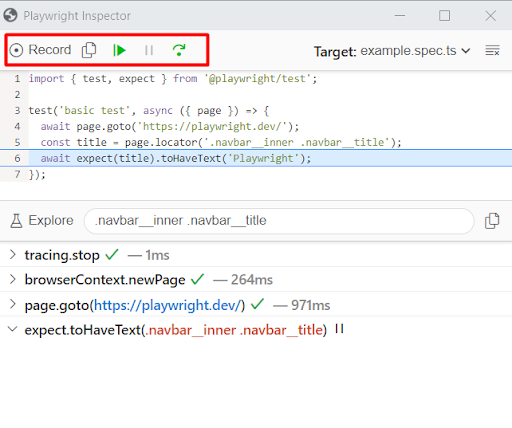 Debugging with Playwright Inspector Debugging using Playwright Inspector