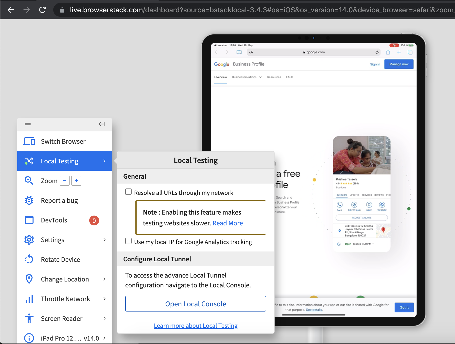 BrowserStack Live Local testing BrowserStack Live Local testing