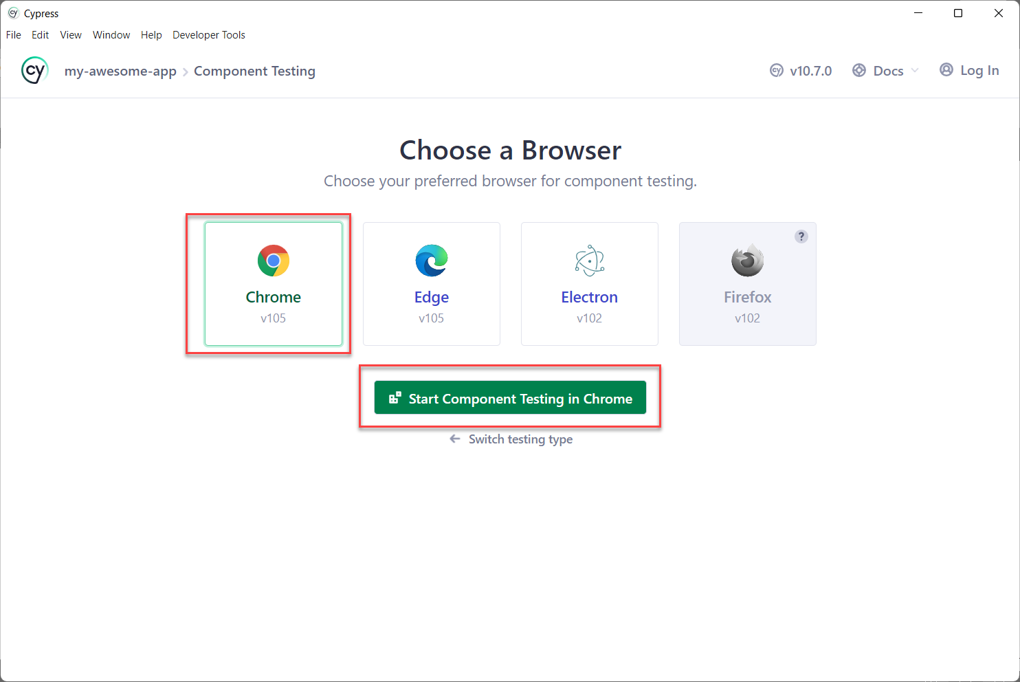 Choose browser Choose browser