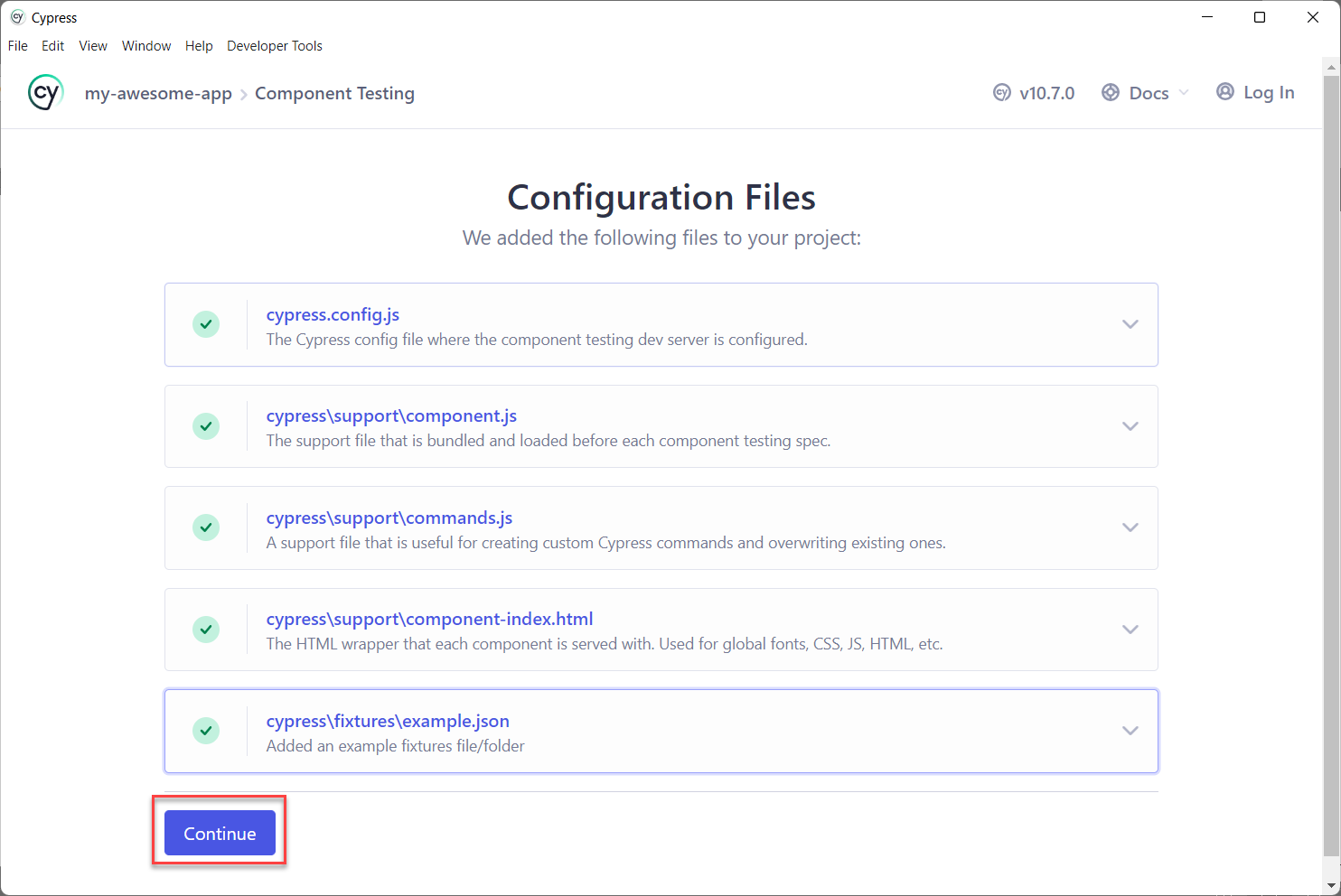 Configuration files Configuration files