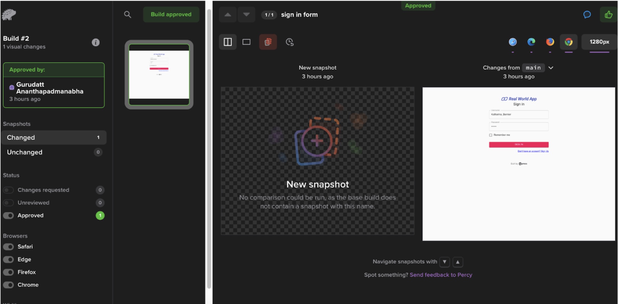 Percy Snapshot comparison Percy Snapshot comparison