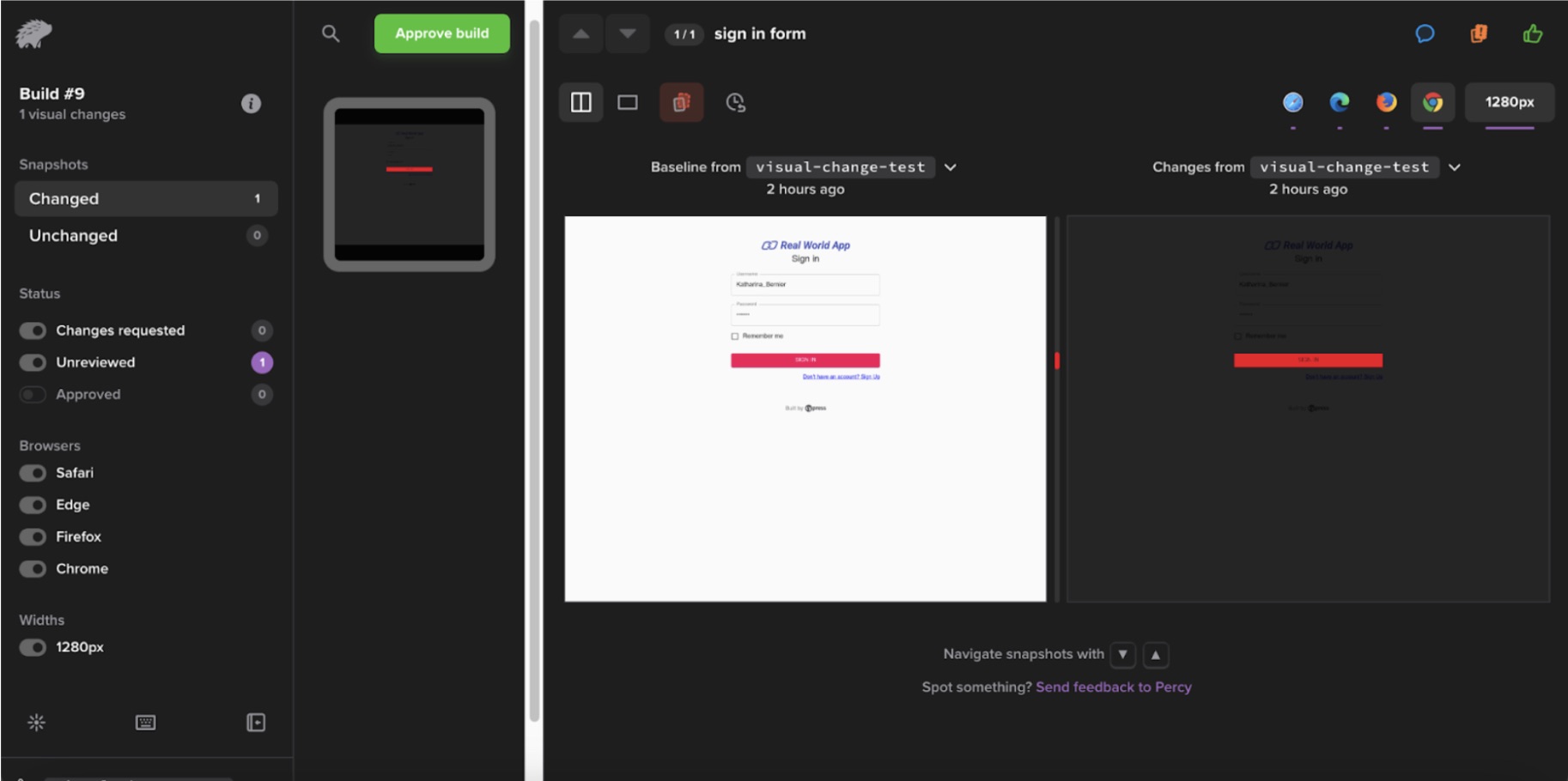 React Visual Testing - Percy Fail check React Visual Testing - Percy Fail check