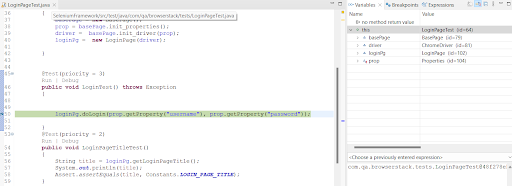 Variable Tabs in Test Execution with Breakpoint Variable Tabs in Test Execution with Breakpoint