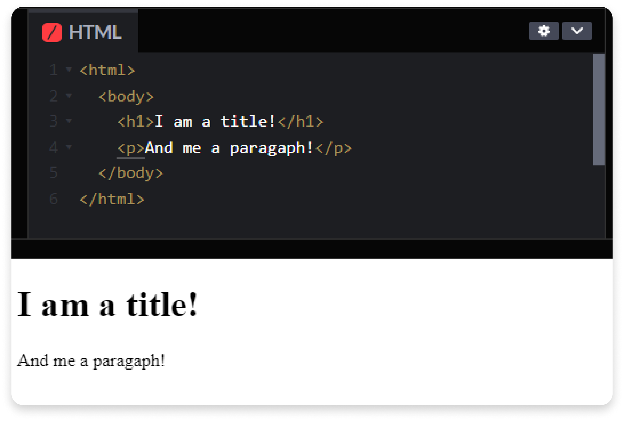 1 HTML Example 1 HTML Example