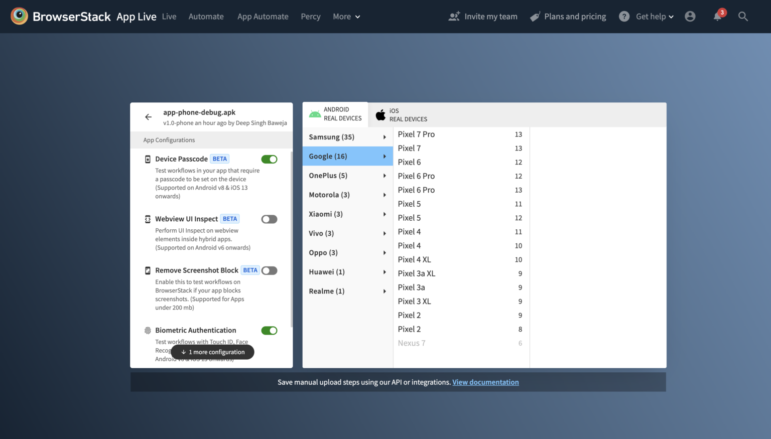 Android device testing Android device testing