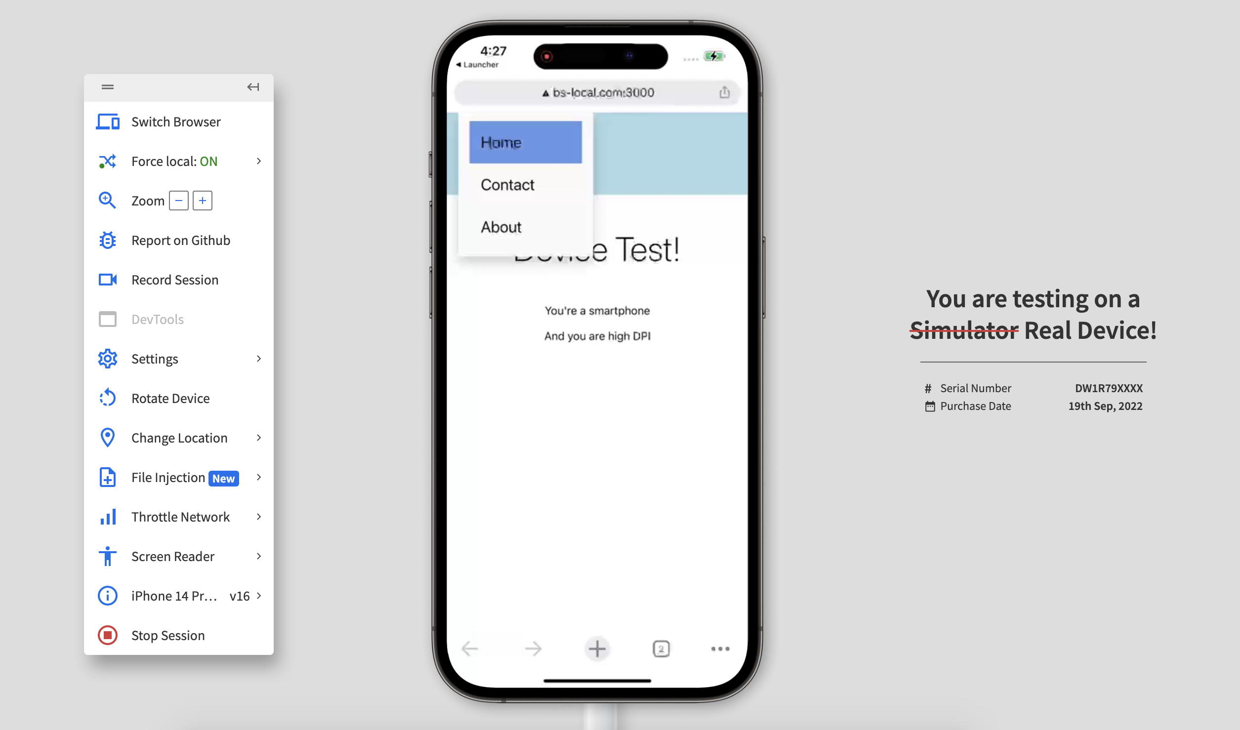 Test on Real Devices Test on Real Devices