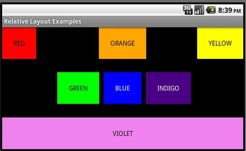 Android Relative Layout Android Relative Layout