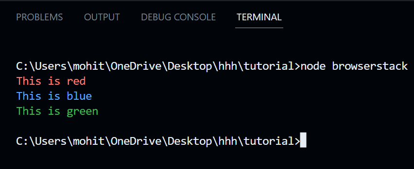 NodeJS code execution on Terminal NodeJS code execution on Terminal
