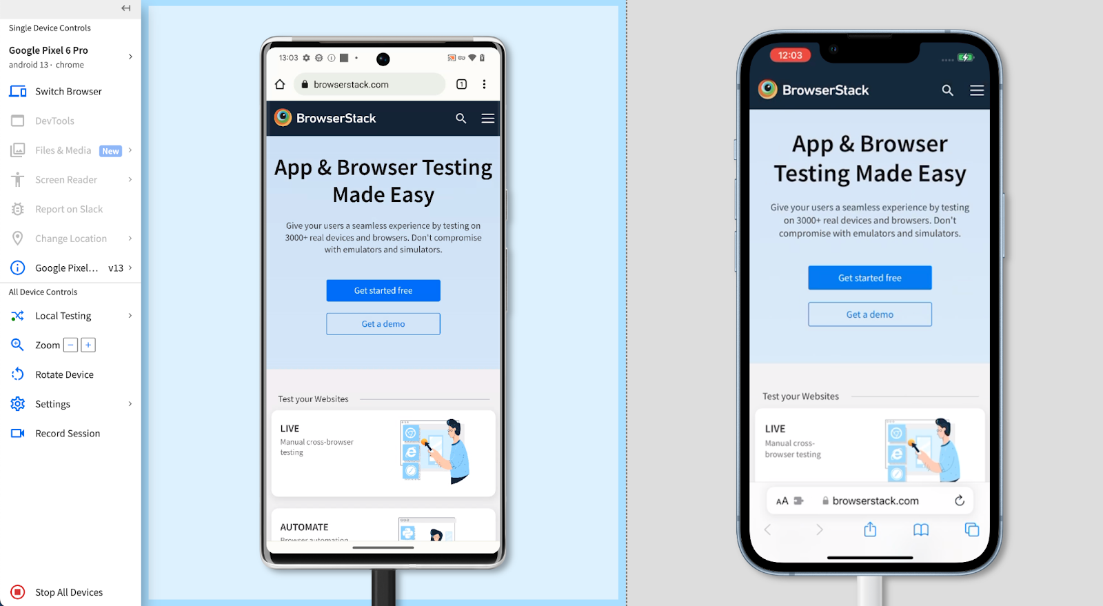 Increase device coverage with BrowserStack Increase device coverage with BrowserStack