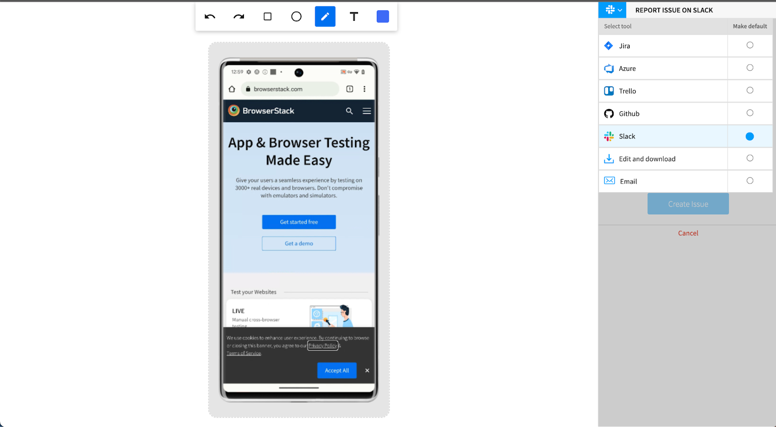 Record the bug on Slack Record the bug on Slack
