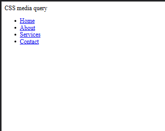HTML file for CSS Media Query Example HTML file for CSS Media Query Example