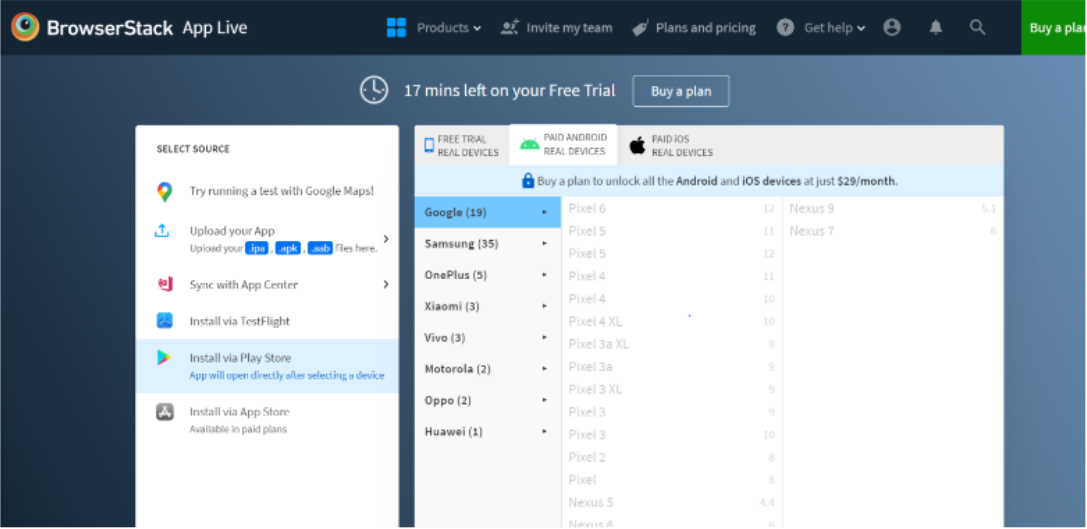 Select Devices to Test Cross Platform Apps Select Devices to Test Cross Platform Apps