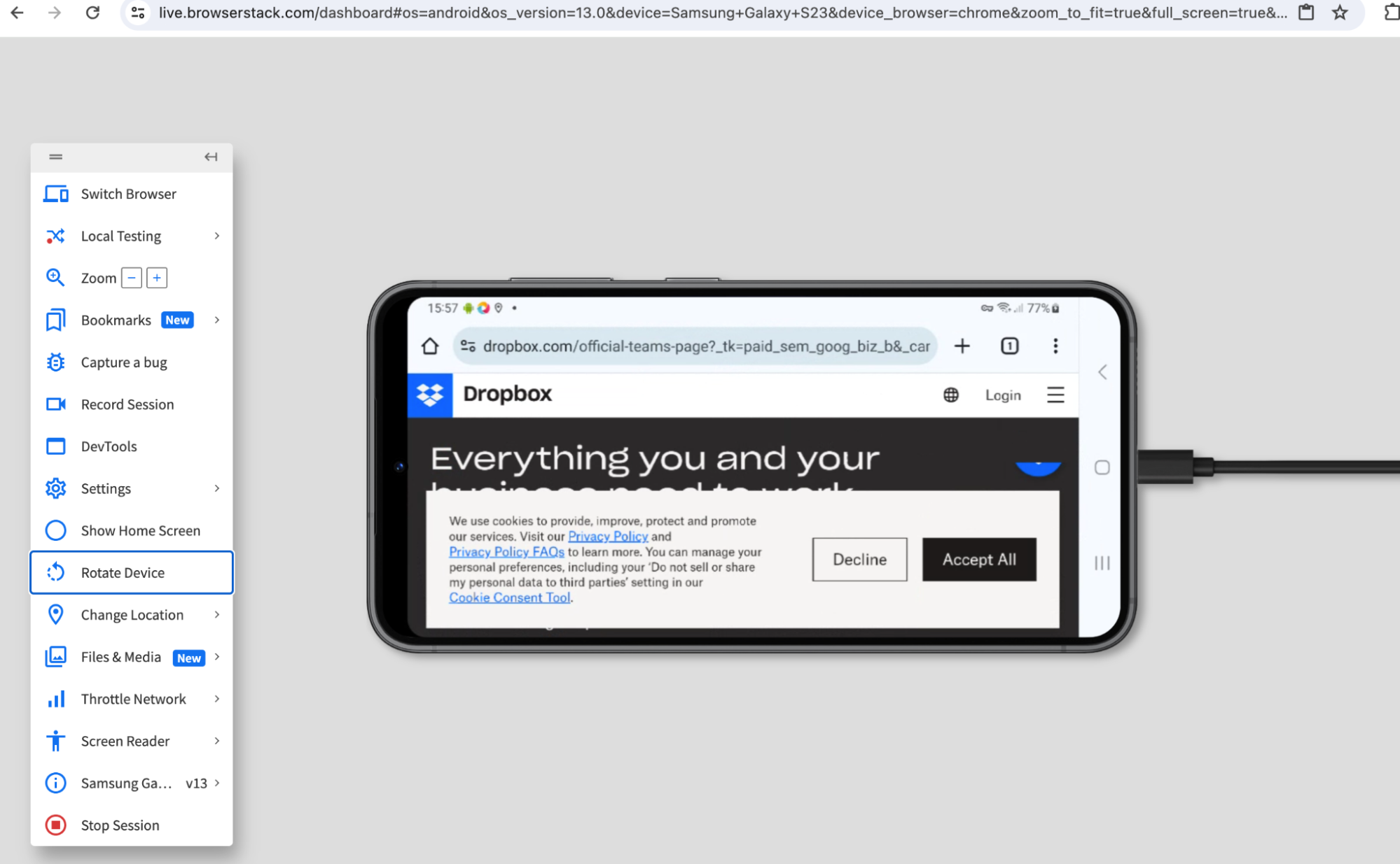 Testing Python Website on Real Device using BrowserStack Live Testing Python Website on Real Device using BrowserStack Live