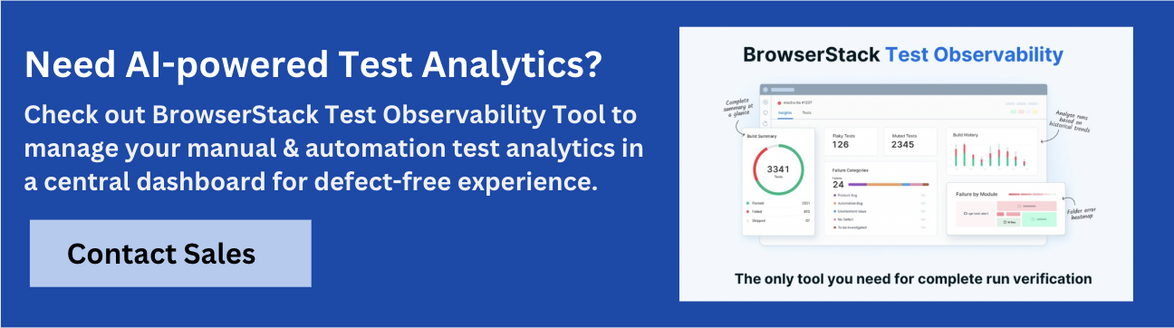 BrowserStack Test Observability Banner BrowserStack Test Observability Banner