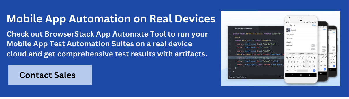 BrowserStack App Automate Banner BrowserStack App Automate Banner