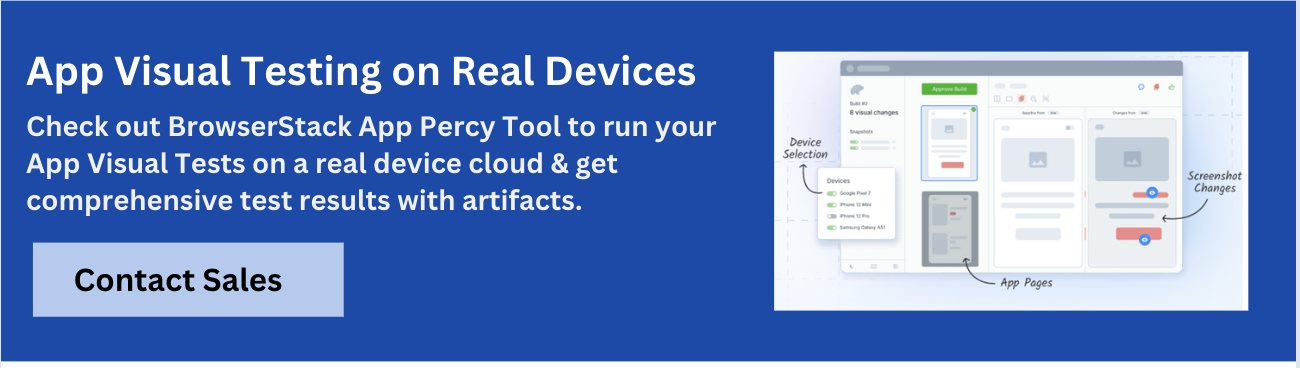 BrowserStack App Percy Banner BrowserStack App Percy Banner