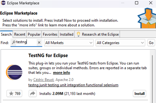 Eclipse Marketplace Eclipse Marketplace