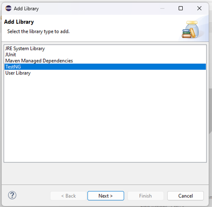 TestNG library TestNG library