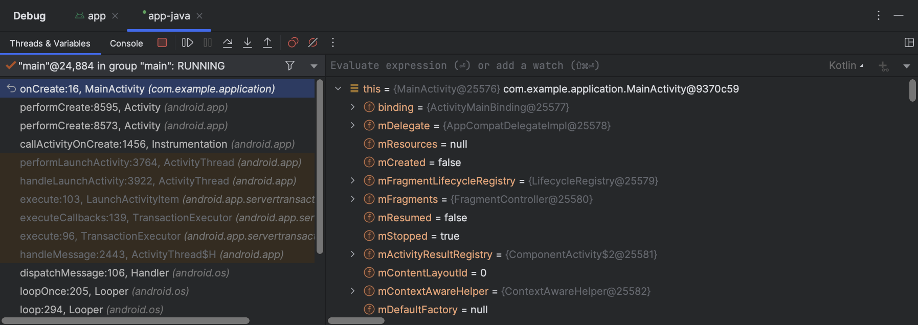 Android Studio debugger Android Studio debugger
