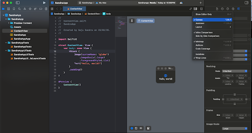Opening Preview in Xcode Opening Preview in Xcode