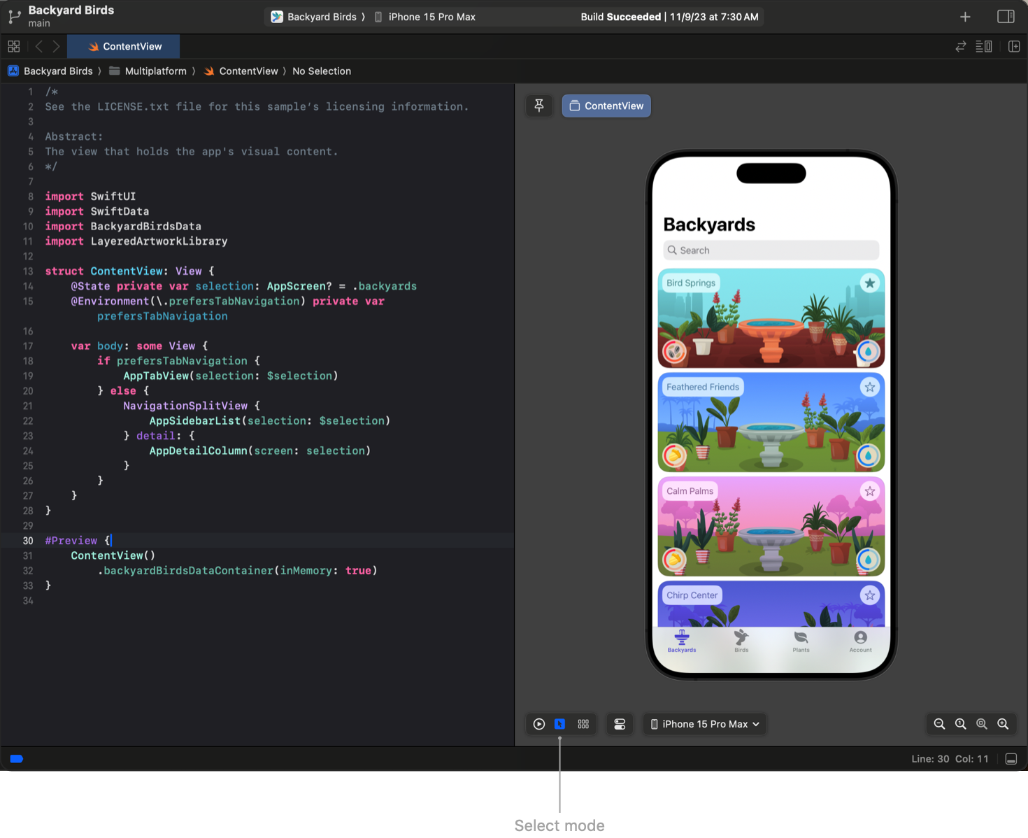 Select Mode Select Mode