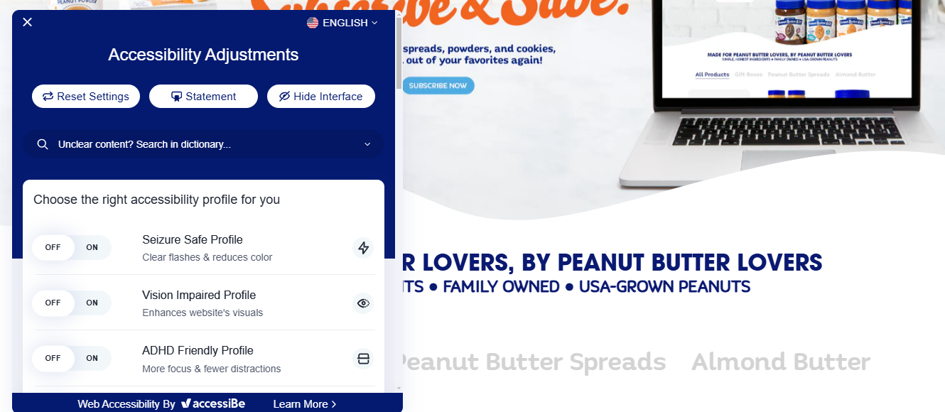 Accessibility Website Example Peanut Butter Co Accessibility Website Example Peanut Butter Co