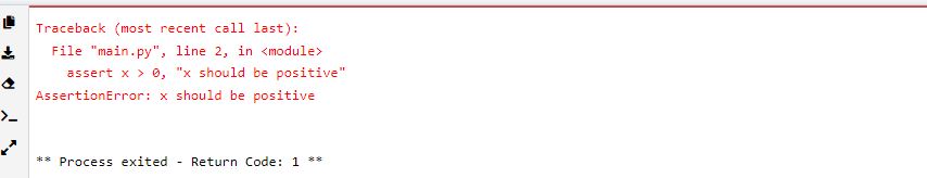 Assertion failed in Python output Assertion failed in Python output
