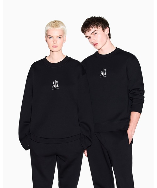 ARMANI EXCHANGE(アルマーニエクスチェンジ)の「【A|X アルマーニ エクスチェンジ】ICON クルーネックスウェットプルオーバー(スウェット・メンズ・ブラック/グレイッシュベージュ/ホワイト・LARGE/XX-LARGE/X-SMALL/X-LARGE/SMALL/MEDIUM)」の1枚目の写真
