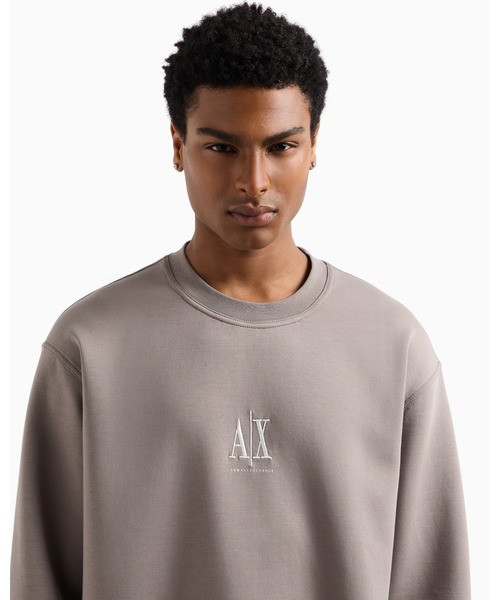 ARMANI EXCHANGE(アルマーニエクスチェンジ)の「【A|X アルマーニ エクスチェンジ】ICON クルーネックスウェットプルオーバー(スウェット・メンズ・ブラック/グレイッシュベージュ/ホワイト・LARGE/XX-LARGE/X-SMALL/X-LARGE/SMALL/MEDIUM)」の8枚目の写真