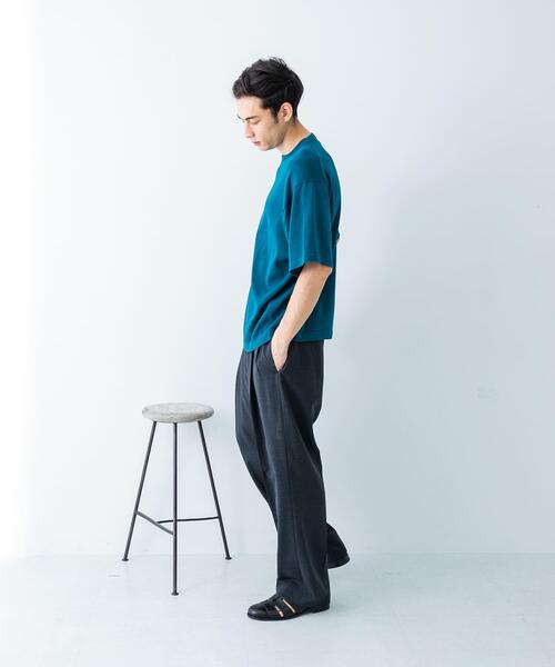 crepuscule(クレプスキュール)の「『別注』crepuscule×UR Washi Knit Short-Sleeve T-shirts(ニット/セーター・メンズ・チャコールグレー/ブラック/グリーン・1/2)」の14枚目の写真