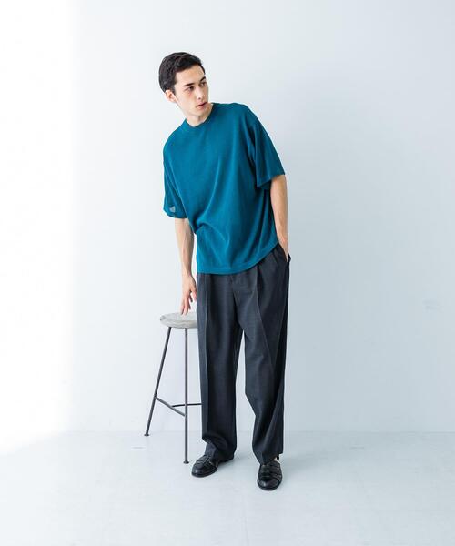 crepuscule(クレプスキュール)の「『別注』crepuscule×UR Washi Knit Short-Sleeve T-shirts(ニット/セーター・メンズ・チャコールグレー/ブラック/グリーン・1/2)」の15枚目の写真