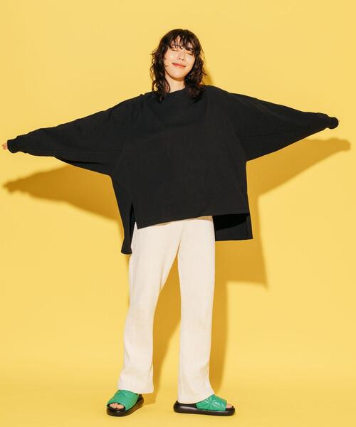 CITEN(シテン)の「<CITEN>ヘリンボン セミフレア パンツ(スウェットパンツ・レディース・ダークグレー/オフホワイト・FREE)」の1枚目の写真