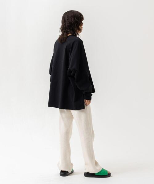CITEN(シテン)の「<CITEN>ヘリンボン セミフレア パンツ(スウェットパンツ・レディース・ダークグレー/オフホワイト・FREE)」の6枚目の写真