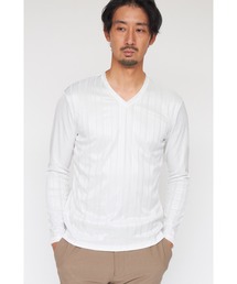 HIGH STREET | HIGH STREET∴ブライト針抜きテレコVネック長袖Tシャツ(Tシャツ/カットソー)