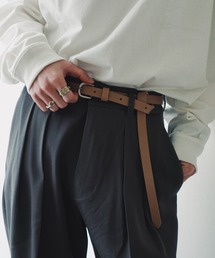 WYM LIDNM | 【WYM LIDNM】OILED LEATHER NARROW BELT(ベルト)