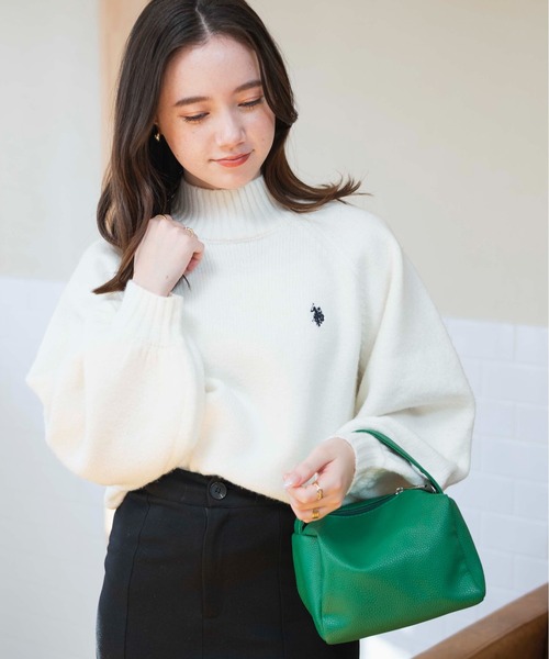 U.S. POLO ASSN.(ユーエスポロアッスン)の「∴WEGO/U.S. POLO ASSN. ハイネックセーター【WEB限定】(ニット/セーター・レディース・ブルー/ライトベージュ/杢グレー/オフホワイト・FREE)」の1枚目の写真