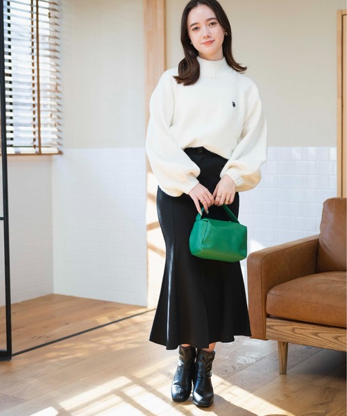 U.S. POLO ASSN.(ユーエスポロアッスン)の「∴WEGO/U.S. POLO ASSN. ハイネックセーター【WEB限定】(ニット/セーター・レディース・ブルー/ライトベージュ/杢グレー/オフホワイト・FREE)」の8枚目の写真