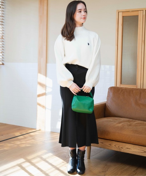 U.S. POLO ASSN.(ユーエスポロアッスン)の「∴WEGO/U.S. POLO ASSN. ハイネックセーター【WEB限定】(ニット/セーター・レディース・ブルー/ライトベージュ/杢グレー/オフホワイト・FREE)」の5枚目の写真