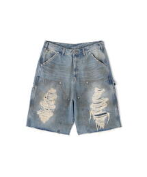WHITELAND | WHITELAND/ホワイトランド/DENIM DOUBLE KNEE SHORT PANT(デニムパンツ)