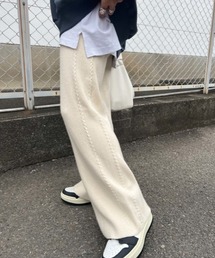 ISOOK | Side design knit pants / サイドデザインニットパンツ（chiica select）(その他パンツ)