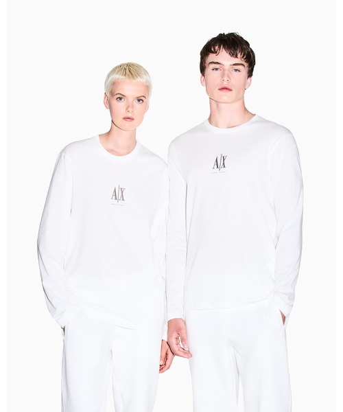 ARMANI EXCHANGE(アルマーニエクスチェンジ)の「【A|X アルマーニ エクスチェンジ】ICON 長袖クルーネックTシャツ/SLIM(Tシャツ/カットソー・メンズ・ブラック/ホワイト・XX-LARGE/X-SMALL/X-LARGE/SMALL/MEDIUM/LARGE)」の2枚目の写真