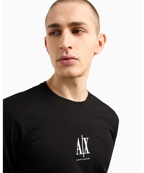 ARMANI EXCHANGE(アルマーニエクスチェンジ)の「【A|X アルマーニ エクスチェンジ】ICON 長袖クルーネックTシャツ/SLIM(Tシャツ/カットソー・メンズ・ブラック/ホワイト・XX-LARGE/X-SMALL/X-LARGE/SMALL/MEDIUM/LARGE)」の4枚目の写真