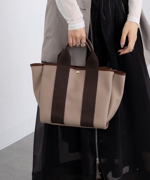 cache cache(カシュ カシュ)の「【cache cache】太ショルダー付き2wayテープトートバッグ M(ショルダーバッグ・レディース・ブラック/アイボリー/グレー/ベージュ/ブラウン・FREE)」の20枚目の写真