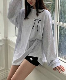 LYEON | リボンプリントロンT(Tシャツ/カットソー)
