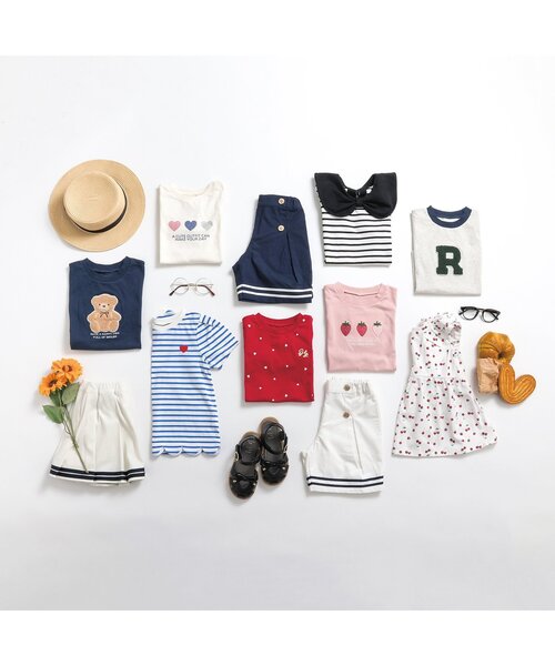 apres les cours(アプレレクール)の「裾スカラップTシャツ(Tシャツ/カットソー・キッズ・ブラック/その他2/アイボリー/レッド・100/90/80/120/130/110/140)」の17枚目の写真