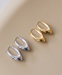 IAMUSE | 金属アレルギー対応 ポインテッドオーバルフープピアス S0743【IAMUSE】(ピアス（両耳用）)